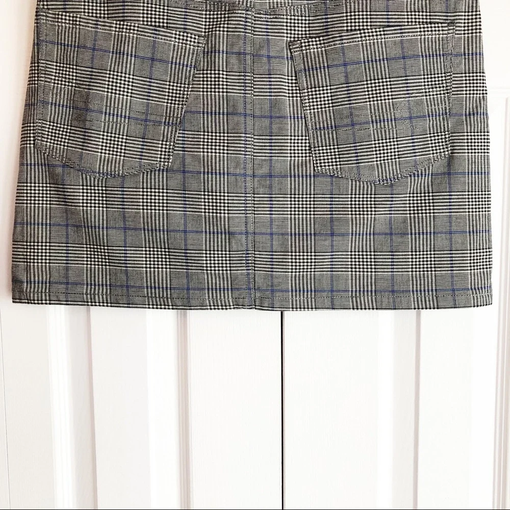 American Eagle Preppy Gray Plaid Super Stretch Hi-Rise Mini Skirt 8